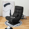 thumbnail image 2 of Costway 360° Swivel Floor Chair 5-Level Adjustable Lazy Chair w/ Massage Pillow Black, 2 of 10