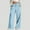 Sky Blue, variant on QUNYINEY Casual Cargo Pants Women Plus Size Baggy Wide Leg High Waisted Black Trousers Multi Pocket Drawstring Lounge Loose Fit Elastic Waist Women Outfits
