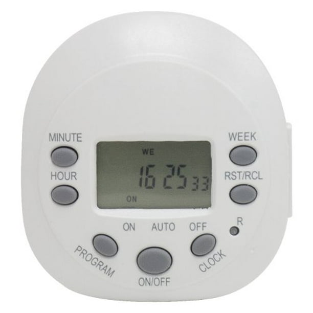 GE 7Day Programmable Digital Timer, 1 Outlet Grounded, PlugIn Indoor