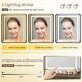 thumbnail image 5 of Romorgniz Large Vanity Desk with Mirror and Lights Girls Vanity with Power Outlet Makeup Vanity Table with Hair Dryer Rack, Dark Oak, 5 of 8