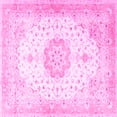 thumbnail image 1 of Ahgly Company Indoor Square Medallion Pink Traditional Area Rugs, 7' Square, 1 of 4