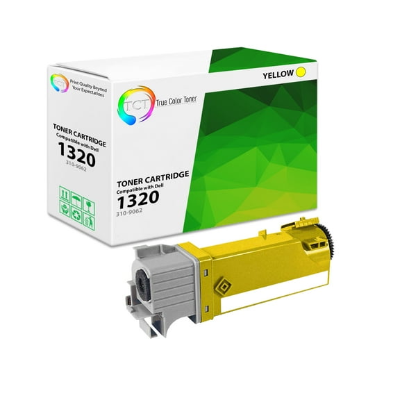 TCT 1320 Yellow Toner Cartridge - Premium Compatible Replacement for Dell 310-9062 1320Y KU054 Yellow