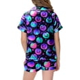 thumbnail image 5 of KPOPLK Halloween Pajamas Sets for Girls 2T-13T Short Sleeve Button Down Shirt and Elastic Waist Shorts Jammies Teen Girl 2 Piece Pjs,Size 12-13 Years, 5 of 5