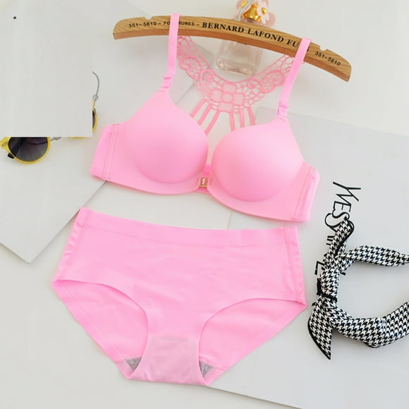 Limited Time Deals! Sex Things For Couples Kinky Women Sexy Fashion Leopard Print Beautiful Back Lace Bra Non-Marking Bra Suit