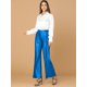 thumbnail image 2 of INSPIRE CHIC Pantalón palazzo acampanado con pierna ancha y cintura alta con brillo brillante metálico fiesta para mujer Azul XL, 2 of 6