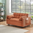 thumbnail image 2 of 2-seat orange corduroy folding sofa bed / Brings comfort to small home environments, 2 of 6