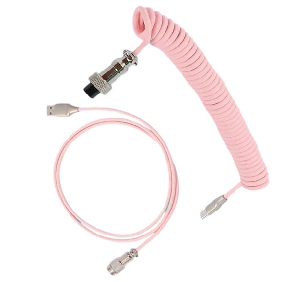 Type C USB Cable for Keyboards Aviation Connectors Computer Keyboards Aviation Cable Spring Wire Data Cable