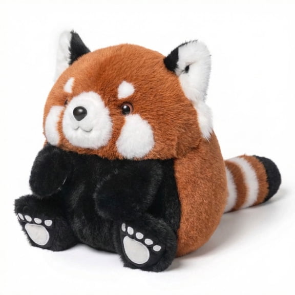 MAOWO Planet Red Panda Plush Toy, Large Round Chubby Stuffed Animal Pillow, Soft Huggable Cuddly Toy with Striped Tail, Cute Kawaii Plushie Woodland Gift for Kids and Adults, 46 cm / 18.1 in