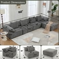 thumbnail image 2 of GNIXUU 142.0" Oversized L-Shaped Couch, Modular Sectional Sofa, 5-Seater Comfy Cloud Convertible Sleeper with Ottoman, Modern Deep Seat Couches for Living Room and Office, Chenille,Gray, 2 of 7