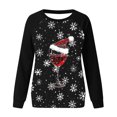 thumbnail image 4 of LbsKUS Deals,Christmas T-Shirt for Women 2024 Merry Christmas Holiday Tops Cute Xmas Wine Glass Tees Long Sleeve Casual Shirts(Black,Large), 4 of 4