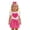 Hot Pink, variant on Toddler Girls Fly Sleeve Ribbed Tops T Shirt Ruffles Skirts Headbands Outfits Baby Girl Clothes Size 3 Months