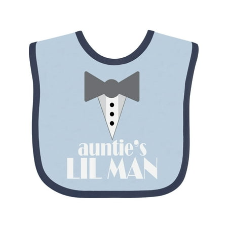 

Inktastic Auntie Lil Man Tuxedo Front Gift Baby Boy Bib