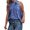 Blue, variant on European Women Summer Leopard Print Sleeveless Neck Bow Vest Top, S, Rose Gold