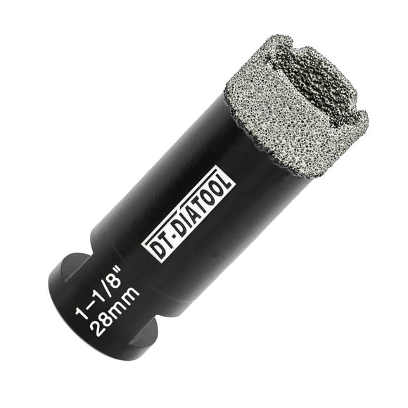 DT-DIATOOL Foret à Noyau de Diamant 1-1/8 Pouce, Scie à Trous avec Filetage de 5/8 Pouces-11 pour Carrelage, Céramique, Marbre, Granit, Pierre