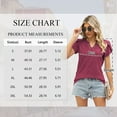 thumbnail image 3 of TEMOFON Blouse for Women Short Sleeve Summer Dressy Tops Cap Sleeve Tee Fashion Petal Sleeve Rose Red Trendy Ttshirt Clothes Rose Red M, 3 of 7