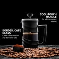 thumbnail image 3 of OVENTE Cafetera de prensa francesa de 12 onzas, vidrio de borosilicato resistente al calor con sistema de acero inoxidable de 4 filtros, jarra portátil sin BPA, perfecta para preparación fría y calien, 3 of 5