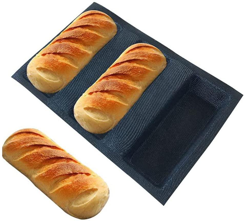 Silicone Pan - Non-Stick Perforated Fench Bread Pan Forms  Hot Dog Molds Details about   10X 
