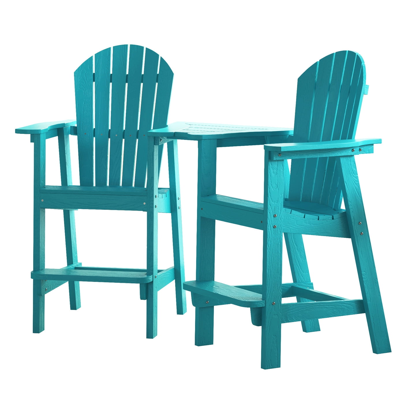Musser Outdoor Adirondack Chair Set Of 2 Wooden Patio Chair Lounge Chair Cyan