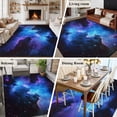 thumbnail image 6 of Blue Purple Sky Large Area Rugs for Bedroom Living Room, Soft Non Slip Carpet Bedside Rug, Modern Abstract Night Stars Rectangular Floor Cover Kitchen Accent Rug 5'x7' for Dining Room/Office, 6 of 9