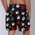 thumbnail image 4 of lcziwo Mens Summer Casual Drawstring Beach Shorts Big and Tall Straight Leg Board Shorts Fashion Dog Paw Print Swim Trunks with Pockets Hawaiian Outfits Fall Savings Multicolor L, 4 of 5
