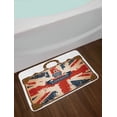 thumbnail image 2 of Union Jack Bath Mat, Vintage Travel Suitcase with British Flag London Ribbon and Crown Image, Non-Slip Plush Mat Bathroom Kitchen Laundry Room Decor, 29.5 X 17.5 Inches, Dark Blue Red Brown, Ambesonne, 2 of 2