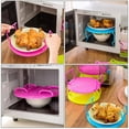 thumbnail image 3 of 3 PCS Microwave Folding Tray for Microwave Round Steamer Rack Steam Rack Steamer Rack Stand Round Microwave Grate Microwave Plastic Microwave Tray, Mi, 3 of 5