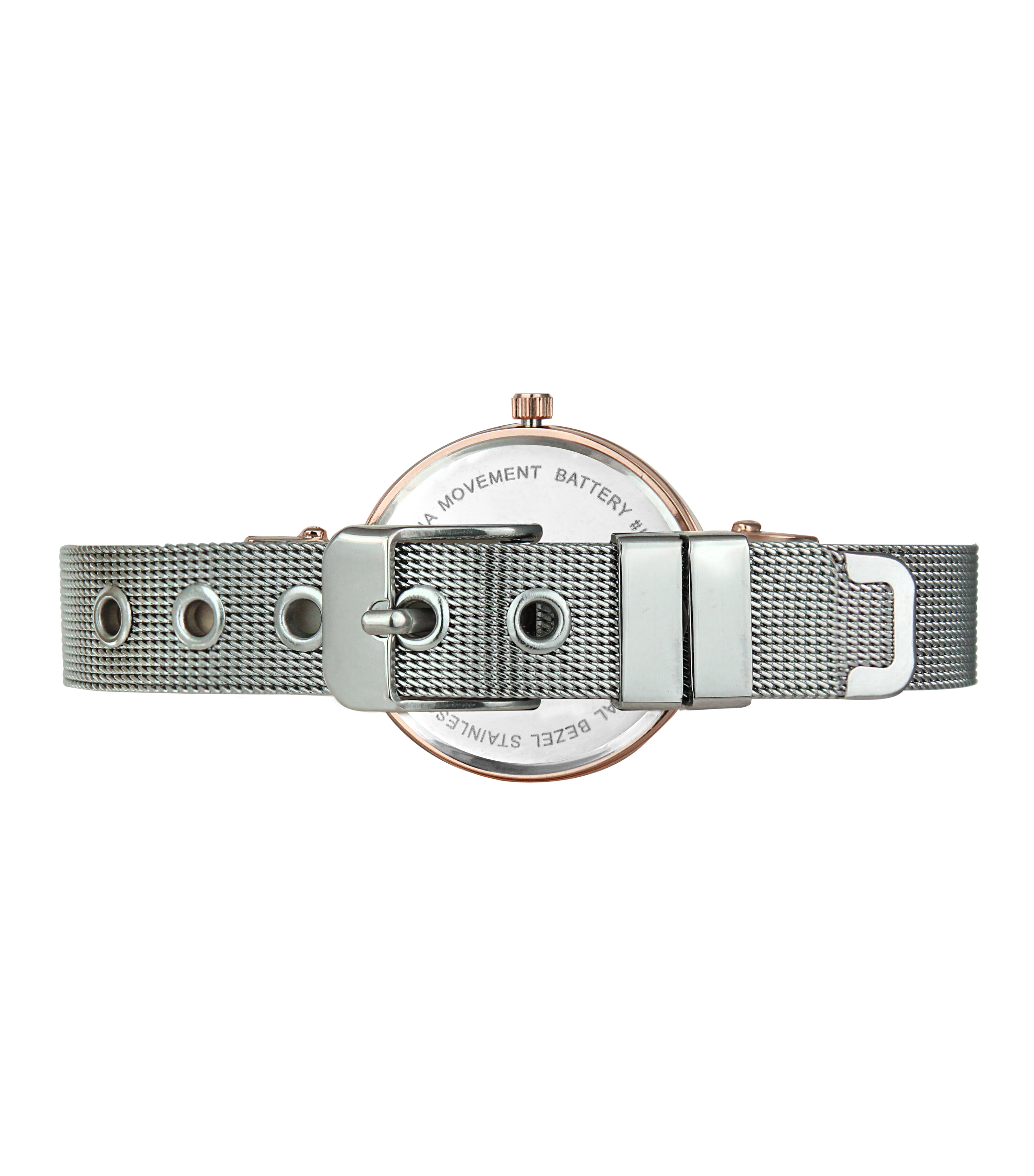 DAISY FUENTES Women s Two Tone Rose Gold Watch with Diamond Accent Quartz Movement Mesh Strap and Bracelet Set Walmart