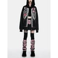thumbnail image 2 of Arvbitana Women Gothic Hoodie Long Sleeve Sweatshirt Skeleton/Skull Open Front Pullover Cool Streetwear Casual Cardigan Jacket Outwear Hooded Coat, 2 of 5