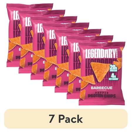 (7 pack) Legendary Popped Protein Chips, 20g Protein, Barbecue, 34g per individual bag