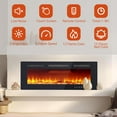 thumbnail image 5 of Lumiparty 40" Electric Fireplace Wall Mounted, Recessed Wall Fireplace Electric with Remote Control & Touch Screen, Ultra Thin Indoor Fireplace Heater, Adjustable 12 Flame Colors, 750/1500W, 5 of 9