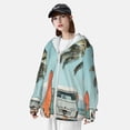 thumbnail image 3 of Daiia Vintage Surf Van Beach UPF 50+ Sun Protection Hoodie Jacket Lightweight Long Sleeve Sun Shirt for Women Men with Pocket Hiking Outdoor-Medium, 3 of 7