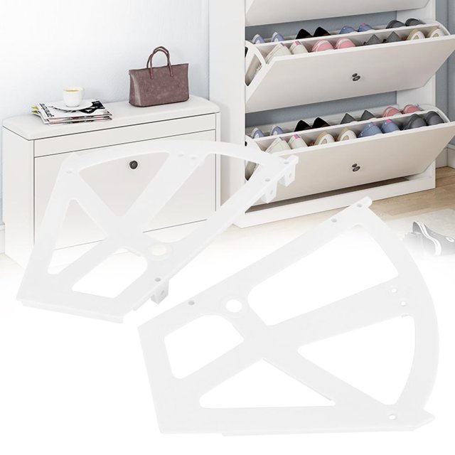 TOPINCN Hinges Accessory,Home Plastic Hollowed Two Layers Shoe Cabinet Shelf Rack Holder Hinges Accessory , Shoe Cabinet Hinges