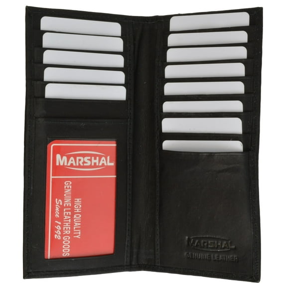 Bifold Checkbook Wallet and Credit Card Holder with ID Window Genuine Leather 4507 CF (C)