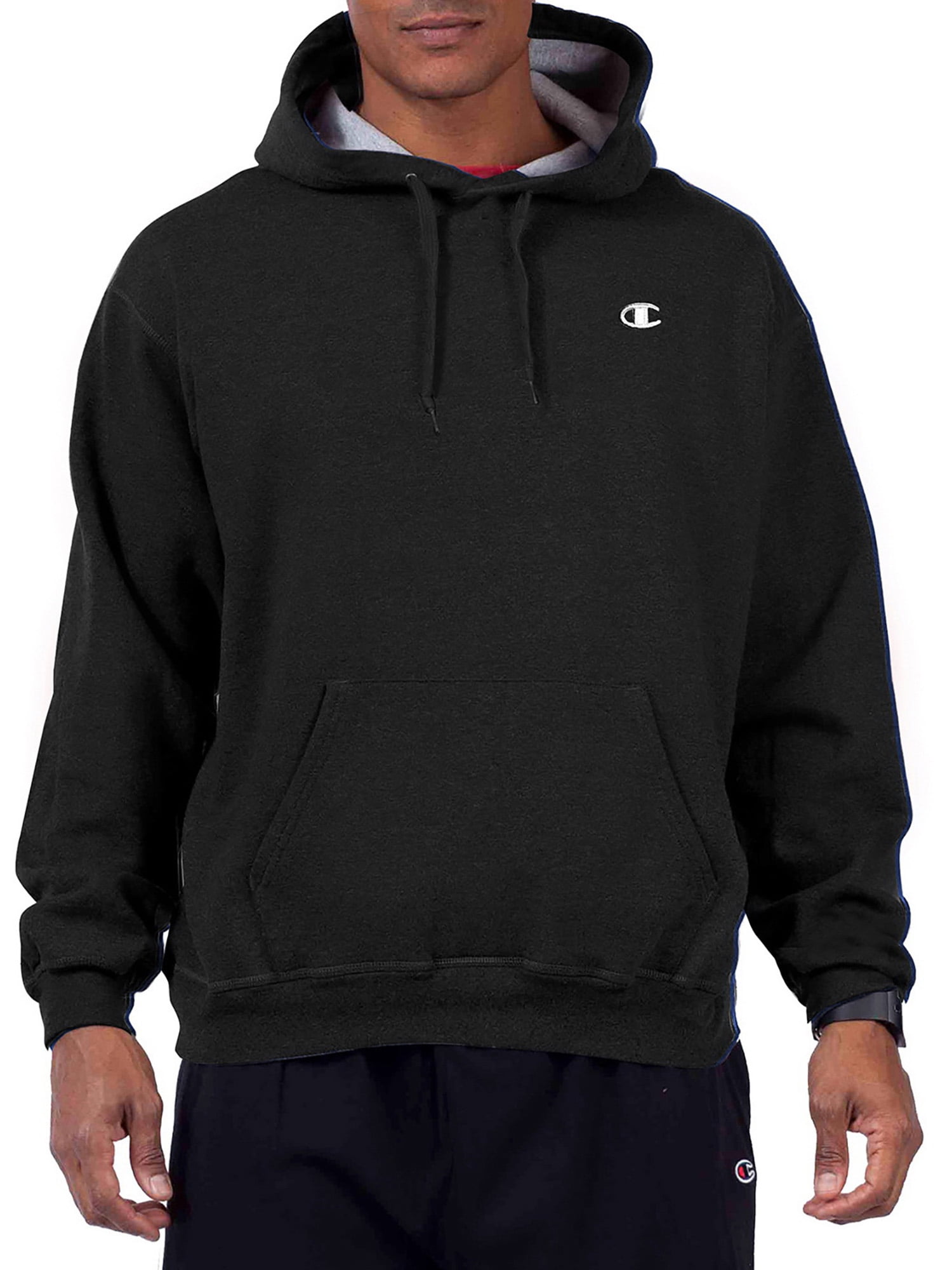 Champion Big and Tall Mens Color Block Full Zip Hoodie with Embroidered Logo