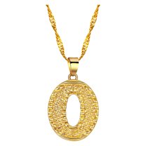 Guodhu Initial Necklace for Women Men, Gothic Gold Plated 26 Letters Name Pendant Necklace