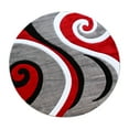 thumbnail image 2 of Masada Rugs High Quality Hand Carved Round Area Rug Modern Contemporary Red Grey White Black (4 Feet X 4 Feet) Round, 2 of 7