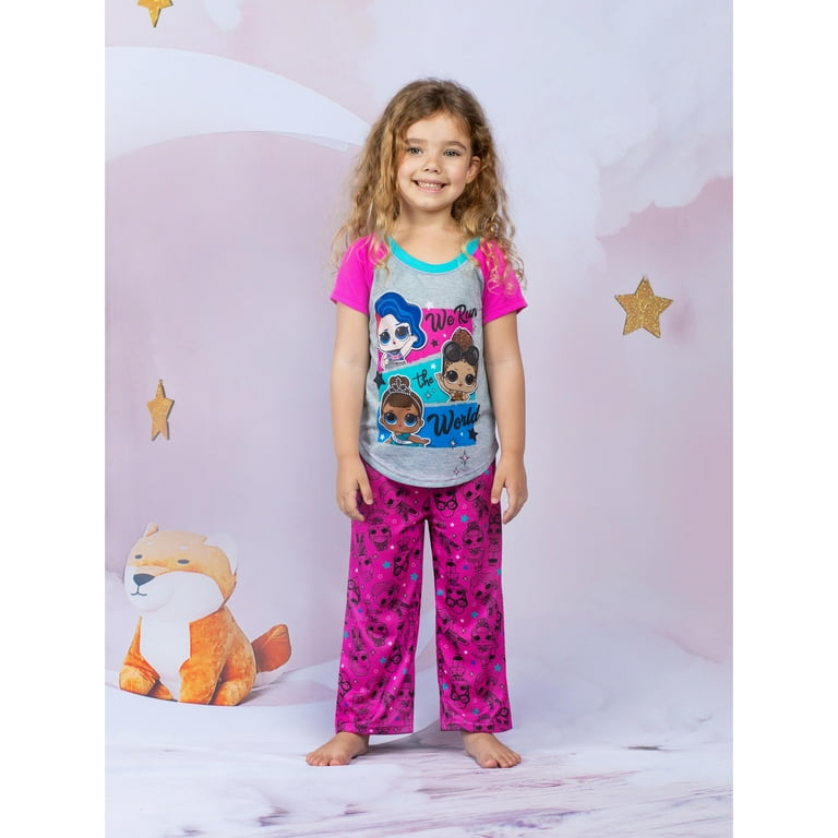L.O.L. Surprise Girls Pajama Fun Top Pants Boxers 3 Pc Sleepwear