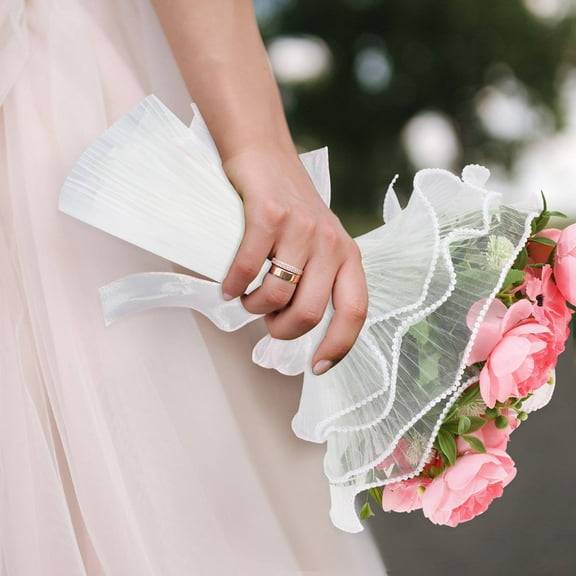 Supvox Floral Paper For Bouquets Wrapping Mesh White 1 Set For Special Occasions