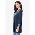 thumbnail image 3 of Roaman's Women's Plus Size Criss Cross Ultra Drape Swing Tunic, 3 of 5