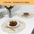 thumbnail image 5 of Farmhouse Flowers Round 13 Inch Placemats Set of 2, Green Botanical Floral Patterned HeatResistant Non Slip Place Mats for Dining Table, Wipeable Braided Kitchen Table Mats for Housewarming, 5 of 9