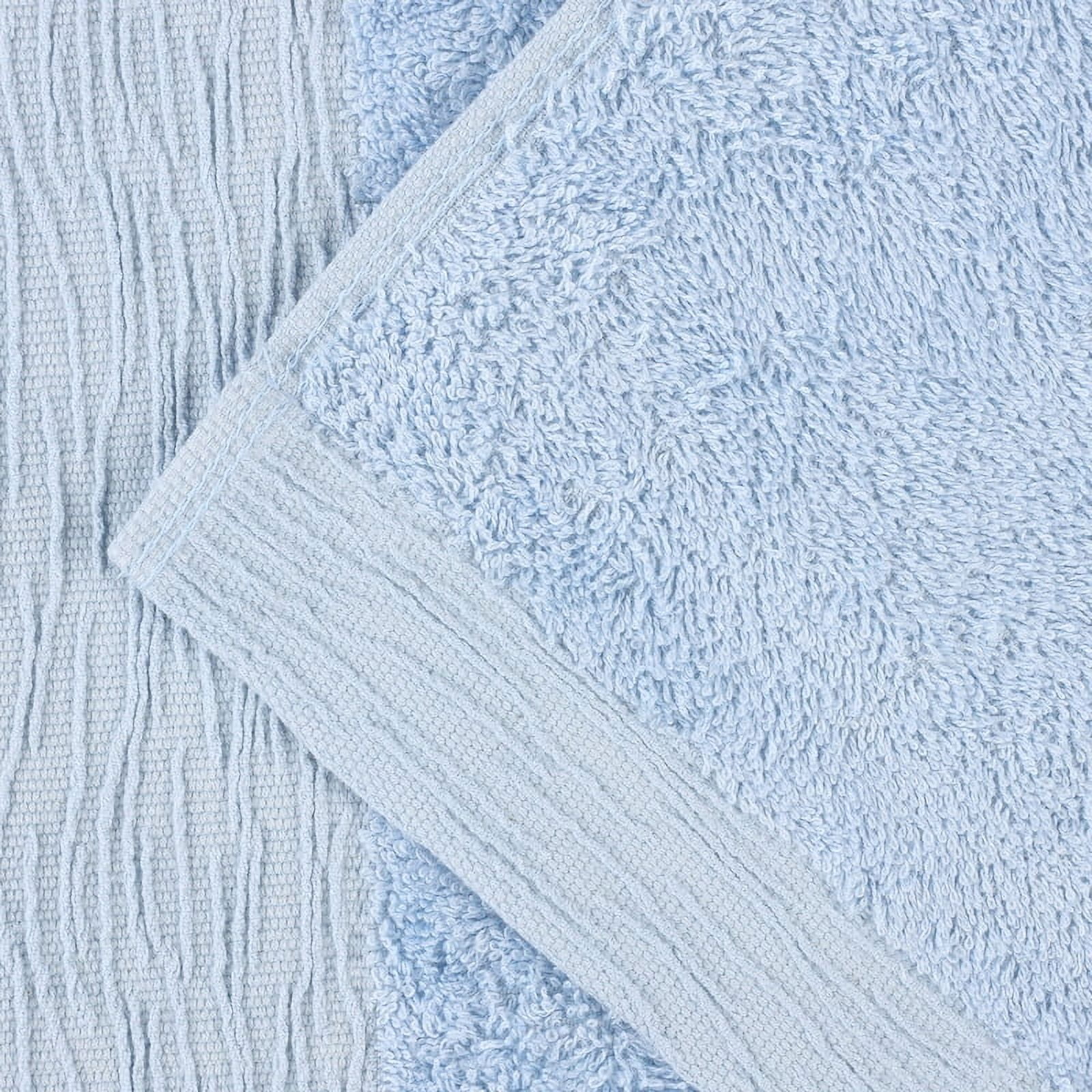 Superior Rayon from Bamboo Soft Modern 12-Piece Towel Set, Light Blue