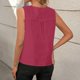 thumbnail image 2 of TaTaai Womens solid crew neck t-shirt, linen cotton blend, short sleeve, button cuff, cutout design, casual comfortable, lightweight, perfect for weekend trips & casual gatherings Gift, 2 of 8