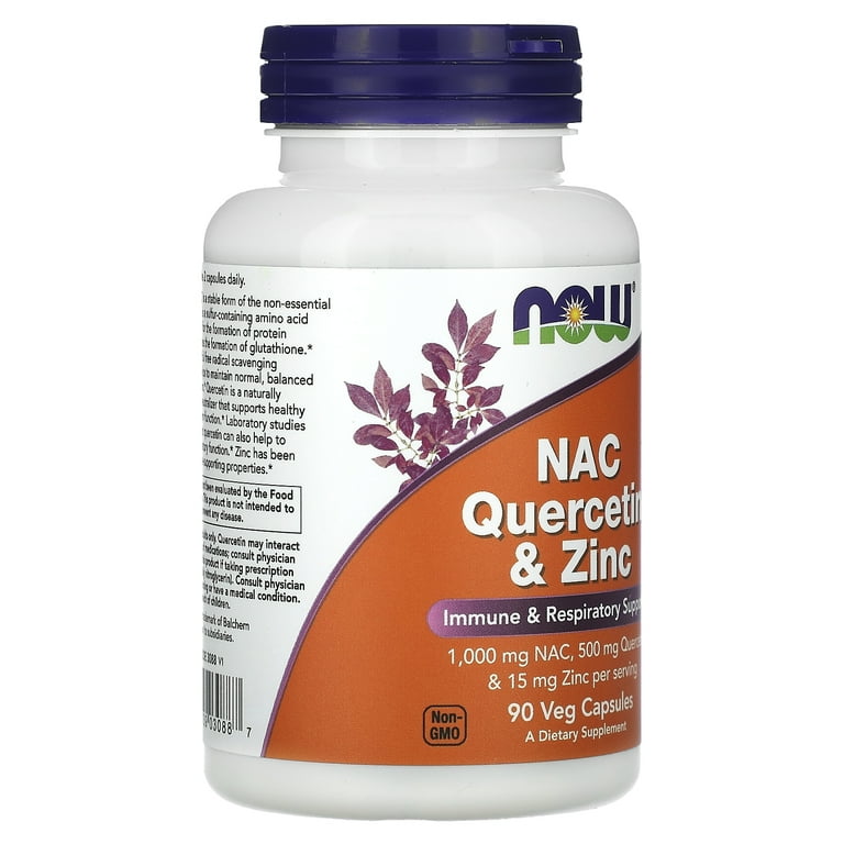 NOW Foods NAC Quercetin & Zinc, 90 Veg Capsules