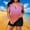 *Watermelon Red, variant on ClodeEU Women's Plus Size Ombre Swimsuit ,Adjustable Halter Neck Top with Built in Pads ,Cozy Two Piece Swimsuit Pink,Womens Plus XXL