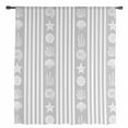 thumbnail image 2 of Grey Striped Coastal Semi Sheer Curtains Drapes for Living Room, Bedroom, French Doors Window 63 Inches Long, Nautical Beach Starfish Shell Rod Pocket Chiffon Curtain Drapery Voile Draperies Panel, 2 of 6