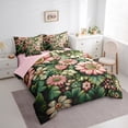 thumbnail image 3 of Homewish Chic Flowers 7 Pieces Bedding Comforter Set For Kids Teens Adults,Kawaii Floral Blossoms Full Bedding Set Lightweight,Spring Garden Fitted Sheet Flat Sheet,Ultra Soft Home Decor,Reversible, 3 of 8