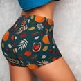 thumbnail image 4 of Daiia Autumn with Pumpkins Pattern Women's Workout Shorts Biker Shorts - High Waisted Workout Spandex Tummy Control Gym Running Yoga Shorts-XX-Large, 4 of 8