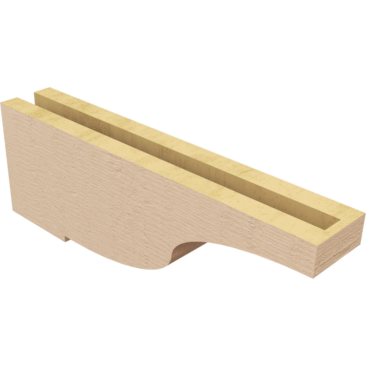 3"W x 18"D x 6"H Thin Van Buren Rough Cedar Woodgrain TimberThane Corbel, Primed Tan
