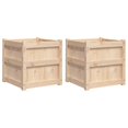 thumbnail image 1 of Macetas de jardín VidaXL decorativas para exteriores, madera de pino herbáceo, 2 unidades, 1 of 9