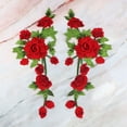 thumbnail image 3 of Bordado (rojo morado, izquierda) Parche de flor de rosa Parches termoadhesivos Apliques, 3 of 4
